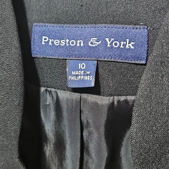 Preston & York Elegant Black Button-Up Blazer Size 10 - Picture 3 of 7